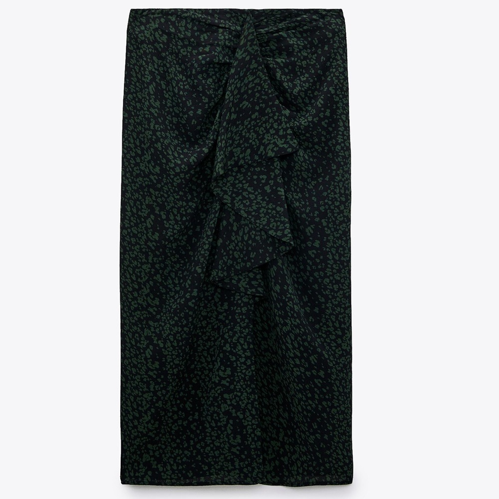 Zara Printed Midi Skirt